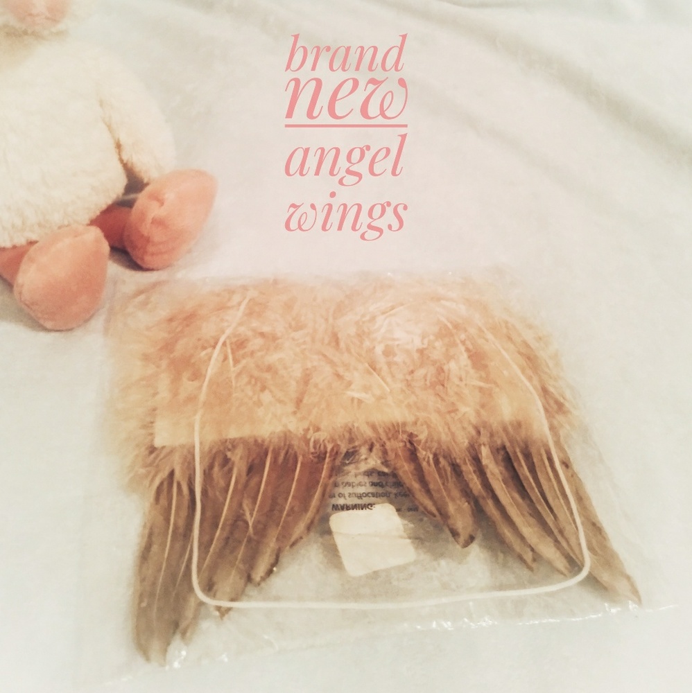 Feather Angel Wings for Newborn Antique Pink/Nude